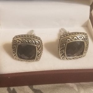 Alfa Perry purple and silver cuff links